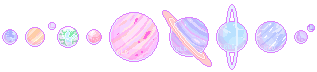 animated pixel art divider of the planets in the Solar System. made by king-lulu-deer